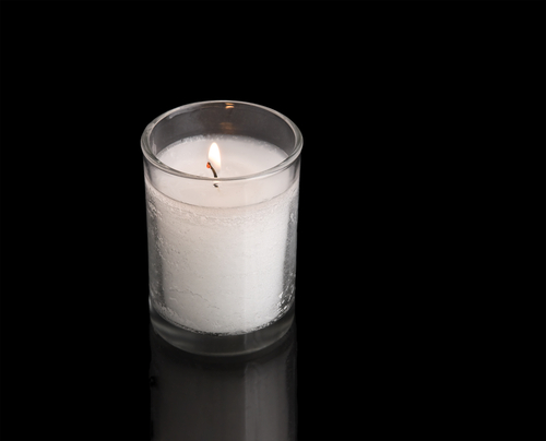 Lit Yahrzeit candle