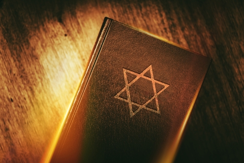 Jewish Star of David on book